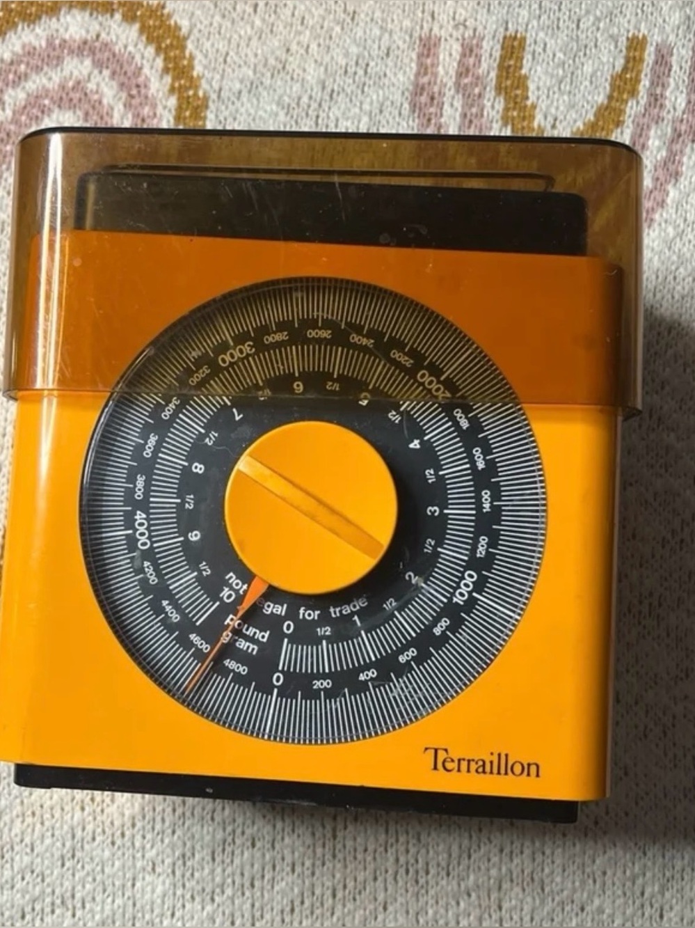Vintage 1970's Terraillon Orange Kitchen Scale France Mid Century Modern